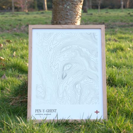 Pen-y-ghent Contour Print