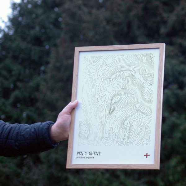 Pen-y-ghent Contour Print - Image 2